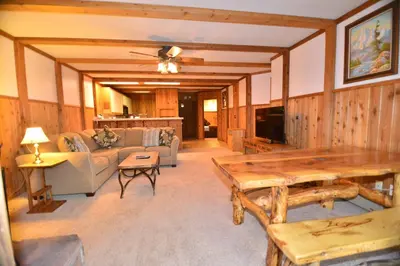 a living room with a couch and a table at 1849 #308 in Mammoth Lakes