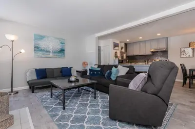 a living room with a couch and a table at San Sierra 2 in Mammoth Lakes