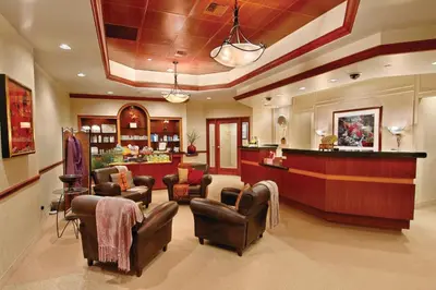 a hair salon with chairs and a barber shop at Harrah's Lake Tahoe, A Caesars Destination in Stateline