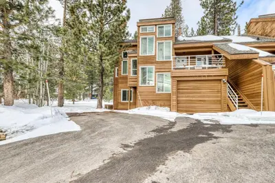 a house with a driveway in front of it at Spike's Place in Truckee