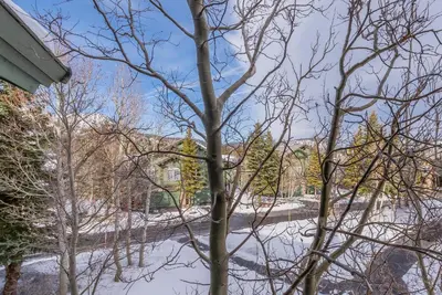 a group of trees with snow on the ground at Snowcreek #856 Phase V in Mammoth Lakes
