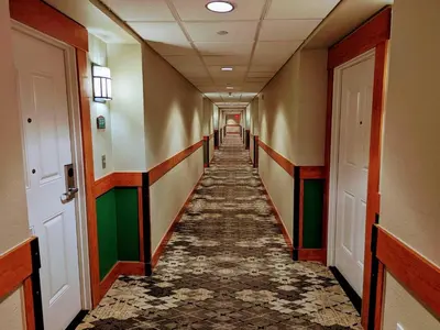 a long hallway in a hospital with a long aisle at Marriott Grand Res Q3 #2241 in South Lake Tahoe