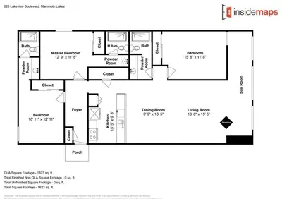 a floor plan of a house at Spacious 3 Bed 3 Bath Condo with Pool in Mammoth Lakes