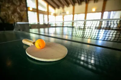 an orange sitting on top of a bowling alley at Spacious One Bedroom Condo with Full Kitchen! in Mammoth Lakes