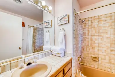 a bathroom with a sink and a tub at Homewood Bliss in Homewood