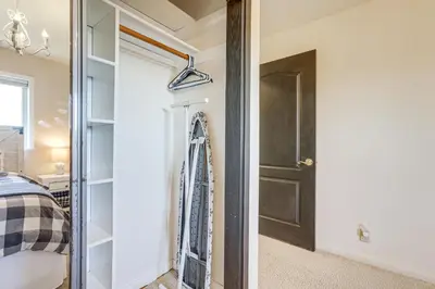 a bedroom with a closet and a door at Pet-Friendly Jackson Wine Country Home with Pool! in Jackson
