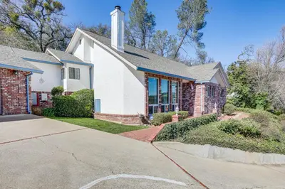 a white house with a red brick at Pet-Friendly Jackson Wine Country Home with Pool! in Jackson
