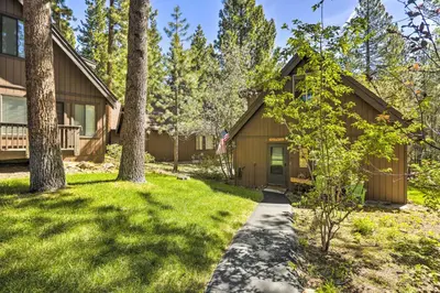 a house with a path leading to the front yard at 3 Mi to Lake Tahoe Quiet Incline Village Cabin! in Incline Village