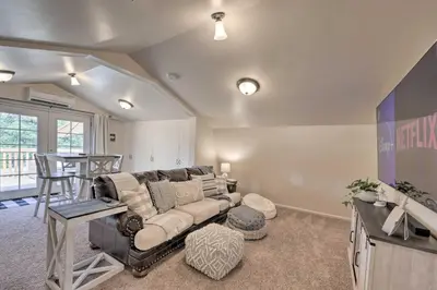 a living room with a couch and a table at Family Home Near Kings and Sequoia National Parks! in Squaw Valley