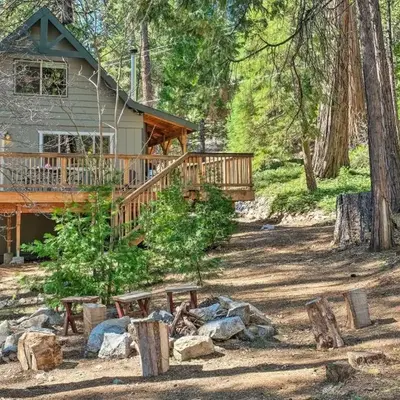 Game Room and Deck Oso Cozy Cabin in Arnold!