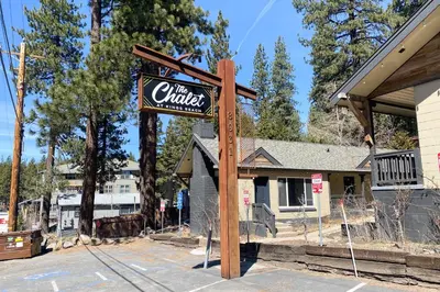 a sign for the chills in front of a building at The Chalet at Kings Beach Unit 1 in Kings Beach