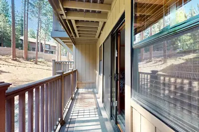 a balcony of a house with a window at Ski Run Village 11 in South Lake Tahoe