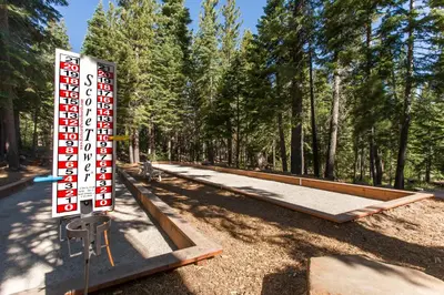 a sign that is in front of a park with trees at Coyote Fork 4051 in Truckee