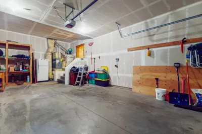an empty garage with a room with a garage at Kimque Dreams in Truckee