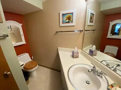 a bathroom with a sink and a toilet at Mammoth Awesome Location-1 min to Shuttles & Food! TOML-CPAN-11402 in Mammoth Lakes