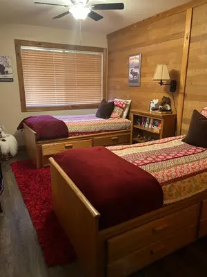a bedroom with two beds and a window at Indian Hills Gem Awaits in Truckee