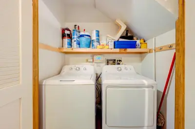 a laundry room with two washer and dryer at Pine Time in Truckee