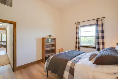 a bedroom with a bed and a window at Charming Lodi Retreat Walk to Local Wineries in Lodi