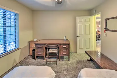 an office with a desk and a chair and a table at Near Fishing and Hiking Pioneer Cabin with Decks in Pioneer