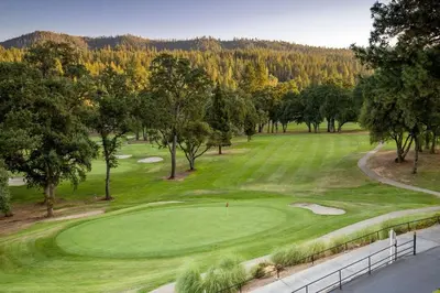an aerial view of a golf course with trees at Casa Del Lago - Only 200 Yards from the Beach in Groveland
