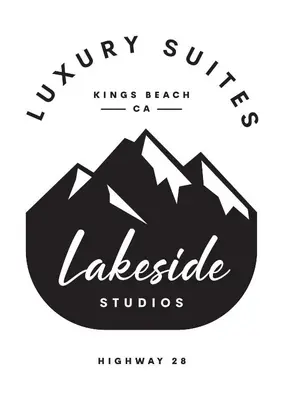 a black and white logo for aldehyde studios at Lakeside hotel room #1 in Kings Beach in Kings Beach
