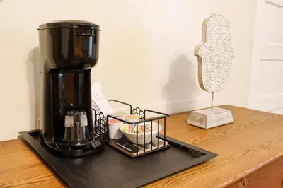 a coffee maker sitting on top of a counter at The Bonnie Inn Unit 6 in San Andreas