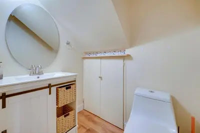 a bathroom with a sink and a mirror at Less Than 3 Mi to Lake Tahoe Incline Village Condo! in Incline Village