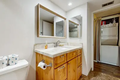 a bathroom with a sink and a toilet at Lake Tahoe Leisure in Carnelian Bay