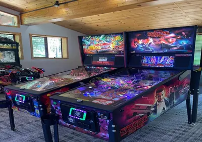 three video game machines in a room withvertisementermott at Cozy Northstar Village Family Condo Walk to Lifts 2 Full BA Excellent Location in Truckee
